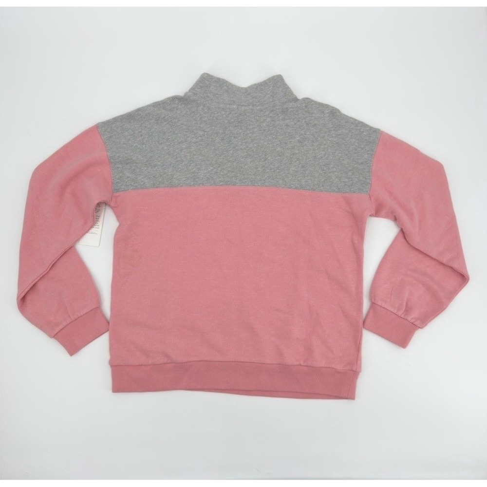 Treasure & Bond Kids XL 14/16 Pink Gray Colorblock 1/4 Zip Cotton Sweatshirt NEW - Picture 11 of 12
